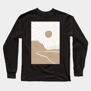 Neutral abstract sun landscape Long Sleeve T-Shirt